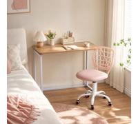 MEUBLE COSY Set Scrivania e Sedia da Ufficio Salvaspazio per Lavorare e Studiare da Casa, Rovere + Rosa