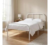 MEUBLE COSY Struttura Letto Singolo in Metallo per Materasso 90 x 190 cm | con Doghe, Testiera Elegante, Spazio di Organizzazione, Montaggio Facile, per Spazi Piccoli, Camera da Letto, Bianco