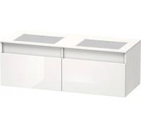 Meuble sous-lavabo Duravit DuraStyle 6886, 2 tiroirs, lavabo à droite et à gauche, pour lavabos encastrés par le bas, 1400mm, DS6886B7943, DS6886B7943, Colorazione: noce natura / basalto opaco