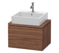 Meuble sous-lavabo Duravit L-Cube pour console, Compact, suspendu, 2 tiroirs, 620x400x477mm, LC580502121, LC580502121, Colorazione: Decorazione in noce scuro