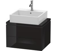 Meuble sous-lavabo Duravit L-Cube pour console, Compact, suspendu, 2 tiroirs, 620x400x477mm, LC580504040, LC580504040, Colorazione: Laccato nero lucido