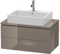 Meuble sous-lavabo Duravit L-Cube pour console, Compact, suspendu, 2 tiroirs, 820x400x477mm, LC580708989, LC580708989, Colorazione: Flanella Laccato lucido grigio flanella