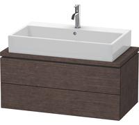 Meuble sous-lavabo Duravit L-Cube pour console, Compact, suspendu, 2 tiroirs, 920x400x477mm, LC580807272, LC580807272, Colorazione: impiallacciato in vero legno di quercia scuro spazzolato e vero legn