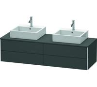 Meuble sous-lavabo Duravit XSquare 160,0 x 54,8 cm, 4 tiroirs, tiroir supérieur avec découpe pour siphon et tablier, XS4917B4949, XS4917B4949, Colorazione: Grafite opaco Decor