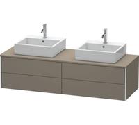 Meuble sous-lavabo Duravit XSquare 160,0 x 54,8 cm, 4 tiroirs, tiroir supérieur avec découpe pour siphon et tablier, XS4917B9090, XS4917B9090, Colorazione: Flanella Grigio seta opaco laccato opaco