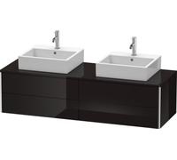 Meuble sous-lavabo Duravit XSquare 160,0 x 54,8 cm, 4 tiroirs, tiroir supérieur avec découpe pour siphon et tablier, XS4917B4040, XS4917B4040, Colorazione: Laccato nero lucido