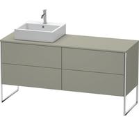 Meuble sous-lavabo Duravit XSquare 160,0 x 54,8 cm, 4 tiroirs, XS4924L9292, XS4924L9292, Colorazione: Grigio pietra Vernice opaca Seta opaco