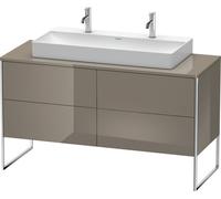 Meuble sous-lavabo Duravit XSquare Vanity 140,0 x 54,8 cm, 4 tiroirs, pour lavabo Vero Air 235010, XS4925M8989, XS4925M8989, Colorazione: Flanella Laccato lucido grigio flanella