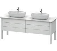 Meuble sous-lavabo Luv Duravit à poser, 1733 x 570 mm, 2 tiroirs, 2 coulissants, LU9567B3636, LU9567B3636, Colorazione: Laccato bianco seta opaco