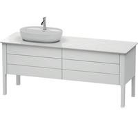 Meuble sous-lavabo Luv Duravit à poser, 1733 x 570 mm, 2 tiroirs, 2 coulissants, LU9568L3636, LU9568L3636, Colorazione: Laccato bianco seta opaco
