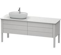 Meuble sous-lavabo Luv Duravit à poser, 1733 x 570 mm, 2 tiroirs, 2 coulissants, LU9568L3939, LU9568L3939, Colorazione: Nordic White laccato opaco seta bianco nordico