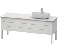 Meuble sous-lavabo Luv Duravit à poser, 1733 x 570 mm, 2 tiroirs, 2 coulissants, LU9568R3636, LU9568R3636, Colorazione: Laccato bianco seta opaco