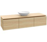 Meuble sous-lavabo Villeroy & Boch Legato B585, 1400x380x500mm, centré lavabo, éclairage LED, B585L0RH, B585L0RH, Colorazione: Quercia del Kansas