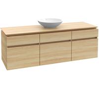 Meuble sous-lavabo Villeroy & Boch Legato B586, 1400x550x500mm, centre lavabo, éclairage LED, B586L0RH, B586L0RH, Colorazione: Quercia del Kansas