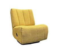 Meubletmoi Poltrona 3 in 1 Relax Manuale e Rotante 360° a Dondolo Stile Rocking-Chair in Tessuto Giallo e Base Metallo Nero - Modernità e Rilassamento - Nicky