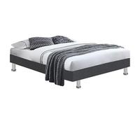 Meubletmoi REMIMOS - Rete in tessuto grigio antracite con gambe e materasso, 160 x 200 cm, inclusa - Stile Intemporale