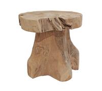 Meubletmoi Tavolino piccolo/sgabello 30 cm in radice di teak grezzo piano rotondo - decorazione naturale artigianale ed esotica - NATA
