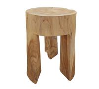 Meubletmoi Tavolino rotondo / sgabello in radice di legno di teak massiccio verniciato a 3 piedi - decorazione unica artigianale e naturale - Emori