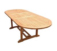 Meubletmoi Tavolo da giardino ovale allungabile da 180 a 240 cm in legno di teak massiccio oliato - esterno naturale patio terrazzo balcone - ANCOLIE