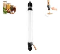 MEUBLLY Dispenser A Parete Per Alimenti Secchi Da 100 Cm, Contenitore | Dispenser Professionale A Parete Per Cereali, Con Tubo In Vetro Trasparente, Leva In Legno E Uscita Da 6 Cm;(Black)