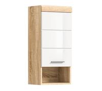 Meublorama Mezza Colonna Bagno Ridley - 1 Porta e 1 Nicchia - Bianco e Quercia Chiara