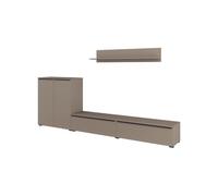 Meublorama Set di 3 mobili da Soggiorno Alice - Libreria, Buffet a 2 Porte, Mobile TV Colore Marrone Congo