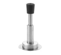 MEUOADA Fermaporta nero a parete con paraurti con punta in gomma, staffa in alluminio solido protegge la piastra di base estesa fermaporta