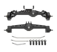 MEUS RACING Capra - Kit assi portali 1.9 con CVD isocinetici a 3 sezioni e struttura di sterzo Ackerman per Axial Capra 1.9 4X4 e parti di aggiornamento SCX10 SCX10 II (nero)