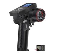 MEUS RACING ME-8B Trasmettitore RC 6 canali 2.4GHz e ricevitore per 1/8 1/10 1/18 1/24 1/30 RC Crawler Auto Barca TRX4 TRX4M SCX10 SCX24 SCX30 Aggiornamenti parti (con ricevitore 04B, nero)