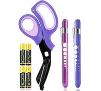 MEUUT Confezione da 3 forbici a penna e mediche, una da 20,3 cm, brevettata, con due luci a LED e quattro batterie, forbici per bendaggio, per infermieri, pronto soccorso, pronto soccorso, medico