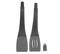Mevbeyy Pinze da Pinze per alimenti in silicone 3 in 1 con punta resistente al calore (Grigio Nero)