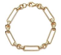 MEVECCO Braccialetto a catena in oro placcato in oro 18 carati, realizzato a mano, carino, a spirale, a forma di graffetta, con maglia ovale, taglio a diamante, delicato braccialetto da donna