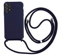 MEVIS Cover Compatible con Samsung Galaxy A72 5G,Cover con Pratico Cordino,con Cordino TPU Corda Silicone Case Bumpe-Marina