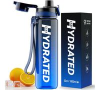 Mevoly Borraccia 1 Litro/750ml/500ml, Borraccia Palestra con Orari per Bere, Borraccia Sportiva Motivazionale senza BPA, Antigoccia, Bottiglia Acqua per Ufficio, Scuola