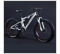 MEVZHH 26 Pollici Grasso Gomma Hardtail Mountain Uoe Donne, Biciclette da Montagna Adulte a Doppia Sospensione, Bicicletta da Tutto il Terreno con Sedile Regolabile e Doppio Freno a Disco/24 Velocità/