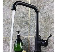 MEVZHH Antico Ottcollo Alto Cucina Lavandino Rubinetto il Monte Coperto con Rubinetto Piombo Giratorio Acqua Caldada/Brozne Cepillado.Presente
