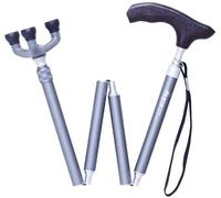 MEVZHH Bastinir Camminare, Regolabile a Piedi Maniglia Di Legno Massiccio Pieghevole Bastregolabile Anziani Passeggiatore Passeggiatore Viola Grigio Rosso Aiuto Genitori Regalo (Grigio) Presente