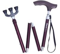 MEVZHH Bastinir Camminare, Regolabile a Piedi Maniglia Di Legno Massiccio Pieghevole Bastregolabile Anziani Passeggiatore Viola Grigio Rosso Aiuto a Camminare Genitori Regalo (Viola) Presente