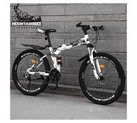 MEVZHH Bicicletta da Montagna a Doppia Sospensida 24 Pollicir Uoe Donne Adulti, Freni a Disco Pieghevolir Biciclette da Montagna, Telaio in Acciaio ad Alto Carbonio e Sedile Regolabile/White Ha Parlat