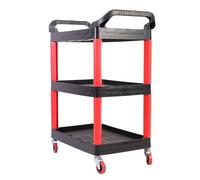 MEVZHH Carrello Degli Strumenti Di Servizio Commerciale a 3 Livelli W/Ruote,R la Riparazidi Auto, Carrello Di Stoccaggio Di Gestidelle Parti Del Garage con Piastra e Secchio Sospesi/A