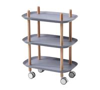 MEVZHH Carrello Di Utilità - Telaio in Legno Di Faggio a 3 Livelli con Ruoter la Conservazidella Bellezza, Idealer Organizzare Trucco e Accessori