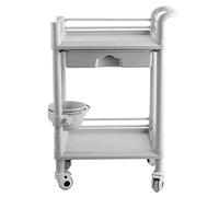 MEVZHH Carrello Mobile Di Stoccaggior Camion Mobili 2 Livelli con Cassetti Capacità Buckettrolley100Kg Dello Sporco/Grigio/54 * 37 * 90 cm