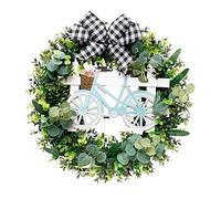 MEVZHH Cordi Nataler la Porta Anteriore Corona Artificiale Corona a Foglia Verde con Decorazidella Finestra e Della Porta Dell'Hotel Di Matrimonio Home Pastoral/Corona Di Biciclette