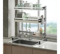 MEVZHH Dishwashers, Dishwasher Dishwasher Dishwasher Dishwasher a Strato Singolo e Doppio in Acciaio Inossidabile 304Rfettor lo Stoccaggio Del Piano/Doppio Strato A2/66 Cm/25 Pollici