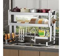 MEVZHH Dishwashers,Escurridor De Platos Para Fregadero Sopra il Lavandino Dishwasher Dishwashersr Lavandino Cucina Dishwasher Verticale Cucina Dishwasher/Doppio Strato/65 Cm/25 Pollici