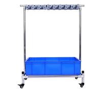 MEVZHH Drain Rack Scolmop Metterea Scopa Durevole e Mop Rack Può Essere Spostato,Pavimento Bagnato Mop Mop Rack Strumento Rack Pulizia Strumento Carrello Rack Di Stoccaggio in Acciaio Inossidabile Sto