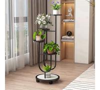 MEVZHH Fiore Stand, Pianta Stand Indoor, 5-Tier Alto Pianta Stands Pianta Scaffale Indoor Clearance, Angolo Display Rack Fiorito, Scaffali Di Fiori in Metallo, Adattor Soggiorno, Balce Giardino/Nero/3