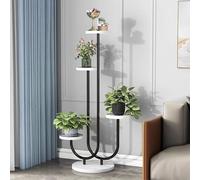 MEVZHH Fiore Stand,Standr Piante Interne Ed Esterne,Fiore in Vaso in Metstand,Standr Piante,Alto Fiore Stand Angolo Fiore Stand Adattor Terrazza Giardino Soggiorno Balccamera da Letto Bianco/Bianco6/3