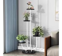 MEVZHH Fiore Stand,Standr Piante Interne Ed Esterne,Fiore in Vaso in Metstand,Standr Piante,Alto Fiore Stand Angolo Fiore Stand Adattor Terrazza Giardino Soggiorno Balccamera da Letto Bianco/Nero5/38