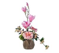 MEVZHH Fiori Artificiali, Fiori Falsi Decorativi Lihua Magnolia Fiore Simulazifiore Set D'Arte Fiore Di Seta Disposizitavolo da Caffè Decorazioni Tavolo Fiori Falsi/Rosa